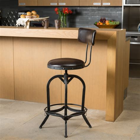 Barstool adjustable height - Bar stools Dimensions: 17.7W x15.2D x 37-45H inch, Adjustable seat height: 24.5-31 inch High-quality PU leather adds a stylish look to the Amjed Square tufted texture over the rough leather for a classic mid-century feels and vibe. 